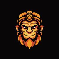 A monkey head with a beard design art illustration vector