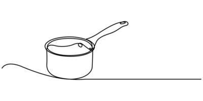 big pan isolated on white background linear style illustration vector