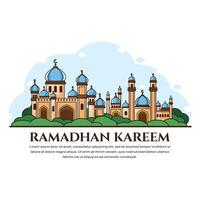 Mosque Template with a Ramadan Theme vector
