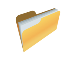 Yellow computer file folder icon with document png
