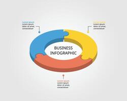 Jigsaw template with number for infographic for presentation for 3 element vector