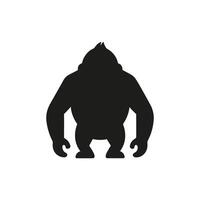 Silhouette of a Gorilla Icon in Black on a White Background vector
