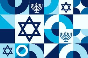 Happy Hanukkah. Seamless geometric pattern. Template for background, banner, card, poster. vector