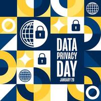 Data Privacy Day. January 28. Holiday concept. Template for background, banner, card, poster with text. vector