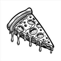 Pizza slice with a bite taken out of it vector