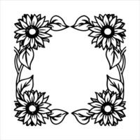 Sunflower Border Images vector