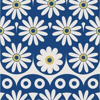 Cheerful Daisy Pattern with Bright Green Background vector