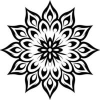 Create a Black and White Symmetrical Mandala Design vector