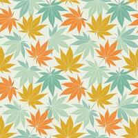Decorative Autumn Leaves Seamless Pattern with Japanese Maple vector