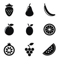 Abstract Black and White Fruit Silhouettes in Minimalist Icon Design vector