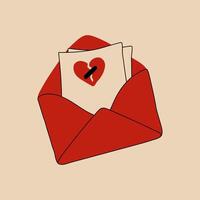 Postcard with no text inside with a broken heart sign vector