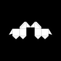 Pair Horse Shape Inspired by Origami Form, can use for Logo, Pictogram, Animal Figure, Website, Apps, or Graphic Design Element vector