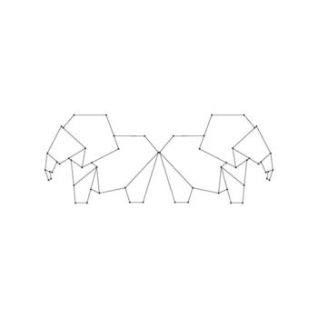 Pair Elephant Polygonal Lines, can use for Logo, Pictogram, Animal Figure, Website, Apps, or Graphic Design Element vector