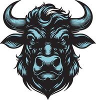 Angry Farm Animal Illustration of a Cow Head vector