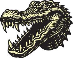 Alligator with Snarling Expression Ready for Action vector