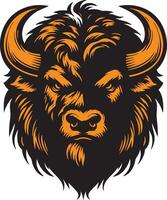 Hostile Bison Ready to Charge vector