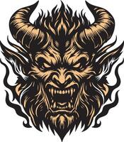 Demonic Character Design with Bold and Fearsome Details vector