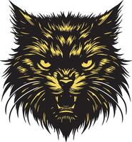 Wild Predator Cat with Sharp Features vector