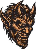 Ferocious Demon Depiction in Attack Mode vector