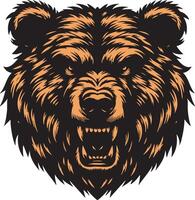 Ferocious Bear Head with Angry Expression vector