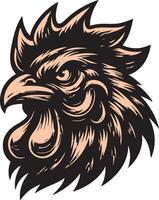 Snarling Chicken Artwork with Intense Features vector