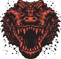Powerful Alligator Showing Teeth and Aggression vector