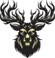 Predator Deer Illustration Showcasing Wild Strength vector