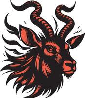 Wild Antelope Head in Protective Pose vector
