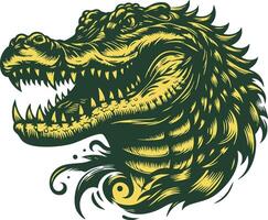 Wild Alligator Ready to Strike with Fierce Look vector