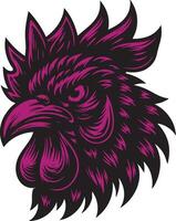 Aggressive Chicken Depiction for Unique Themes vector