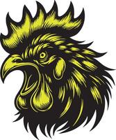 Wild Poultry Artwork Featuring a Fierce Chicken vector