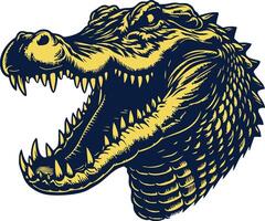Alligator Head with Ferocious and Angry Expression vector