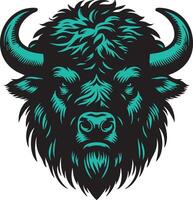 Wild Bison Illustration Showing Aggression vector