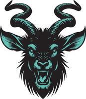 Ferocious Antelope Head with Angry Expression vector