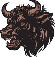 Wild Cow Depiction Featuring a Fierce Look vector