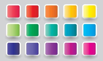 Collection of gradient brights colour pallet vector
