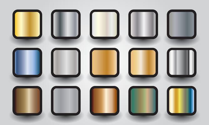 Collection of gradient metals colour pallet