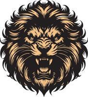Powerful Lion Head in Full Aggression vector