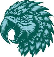 Parrot Head in Defensive Stance with Threatening Look vector