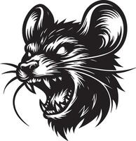 Wild Mouse Showing Teeth and Intense Aggression vector