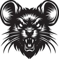 Mouse in Defense Mode with Fierce Gaze and Sharp Teeth vector