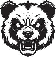 Wild Panda with Threatening Look and Powerful Stance vector