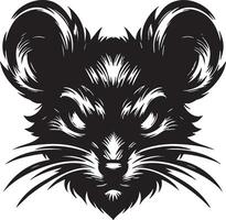 Angry Mouse Face Showing Aggression and Intense Look vector