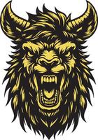 Angry Llama Face with Fierce and Focused Gaze vector