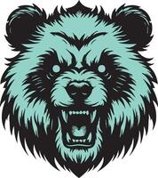 Aggressive Panda Face Showing Teeth and Rage vector