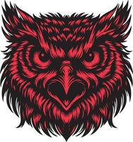 Fierce Owl with Focused Gaze and Hostile Face vector