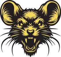 Wild Mouse with Hostile Expression and Snarling Teeth vector