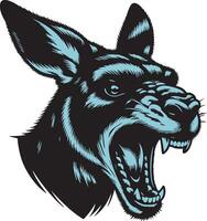 Powerful and Angry Kangaroo Head with Fierce Gaze vector