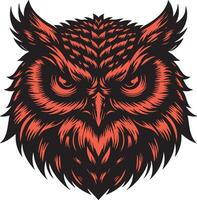 Fierce Owl with Defensive Posture and Intense Eyes vector