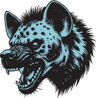 Hyena Head with Snarling Expression and Raised Ears vector